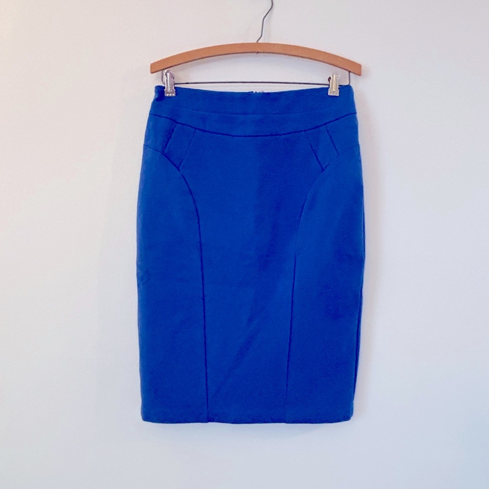 Eva Franco Blue Pencil Skirt
